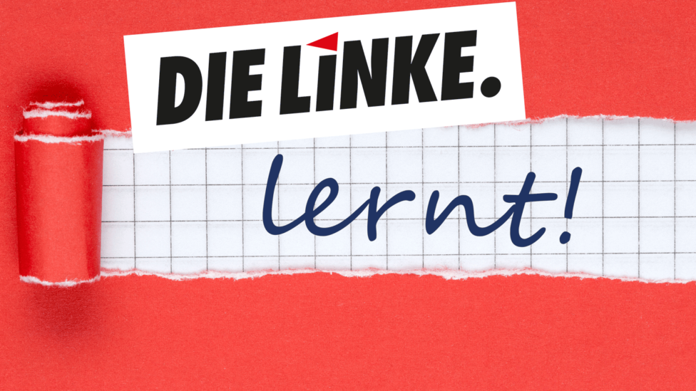 Grafik mit Text: DIE LINKE. lernt!